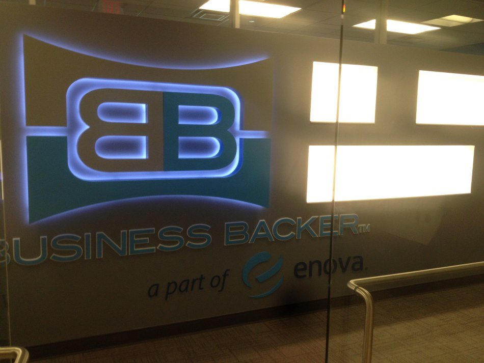 A sign made for Business Backer by Hightech Signs